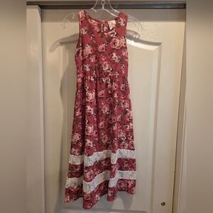 Charming Floral Kids Dress with Lace Accents